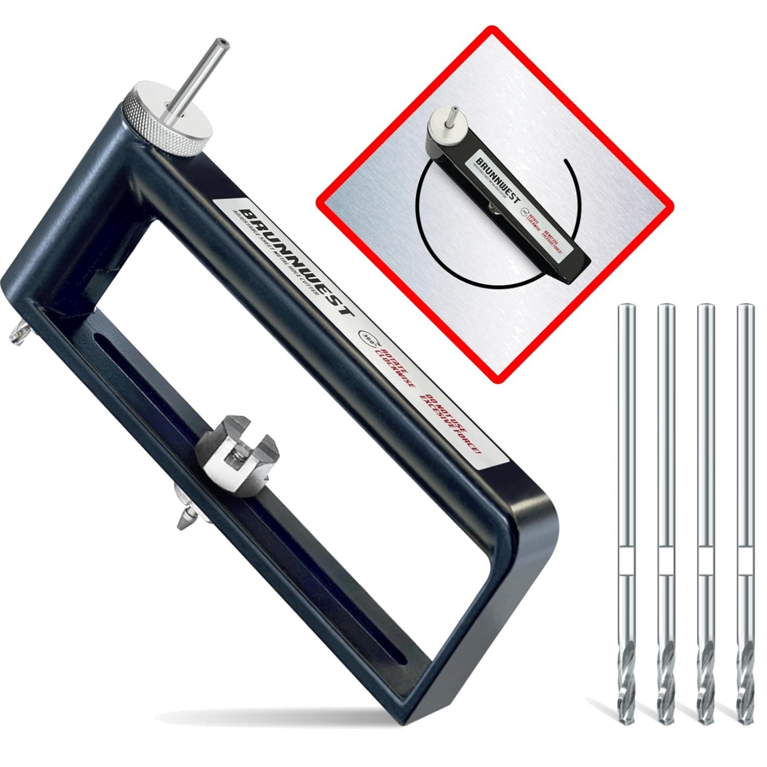 Adjustable Sheet Metal Hole Cutter with 4 Extra BITS, Sheet Metal Circle Cutt...