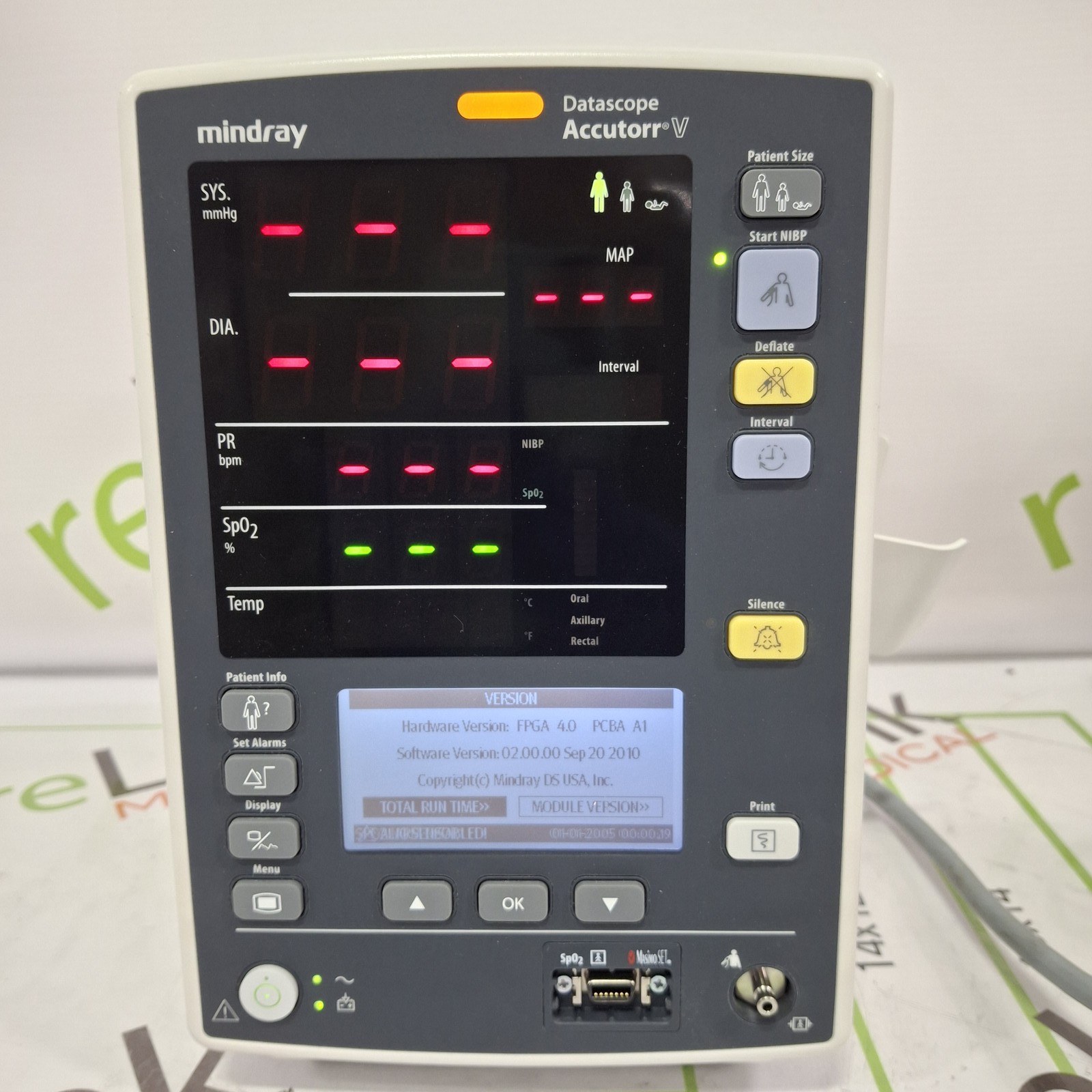 Mindray Datascope Accutorr V Vital Signs Monitor