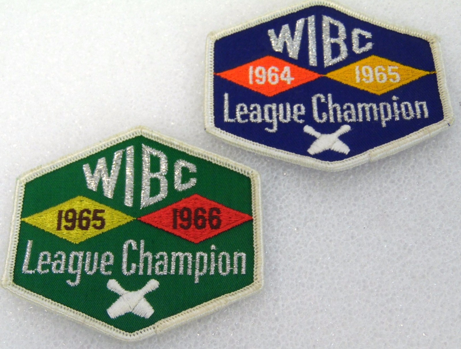 Lot of 2 Vintage 1964 1966 WBIC Womens Bowling Congress League Champion Patches