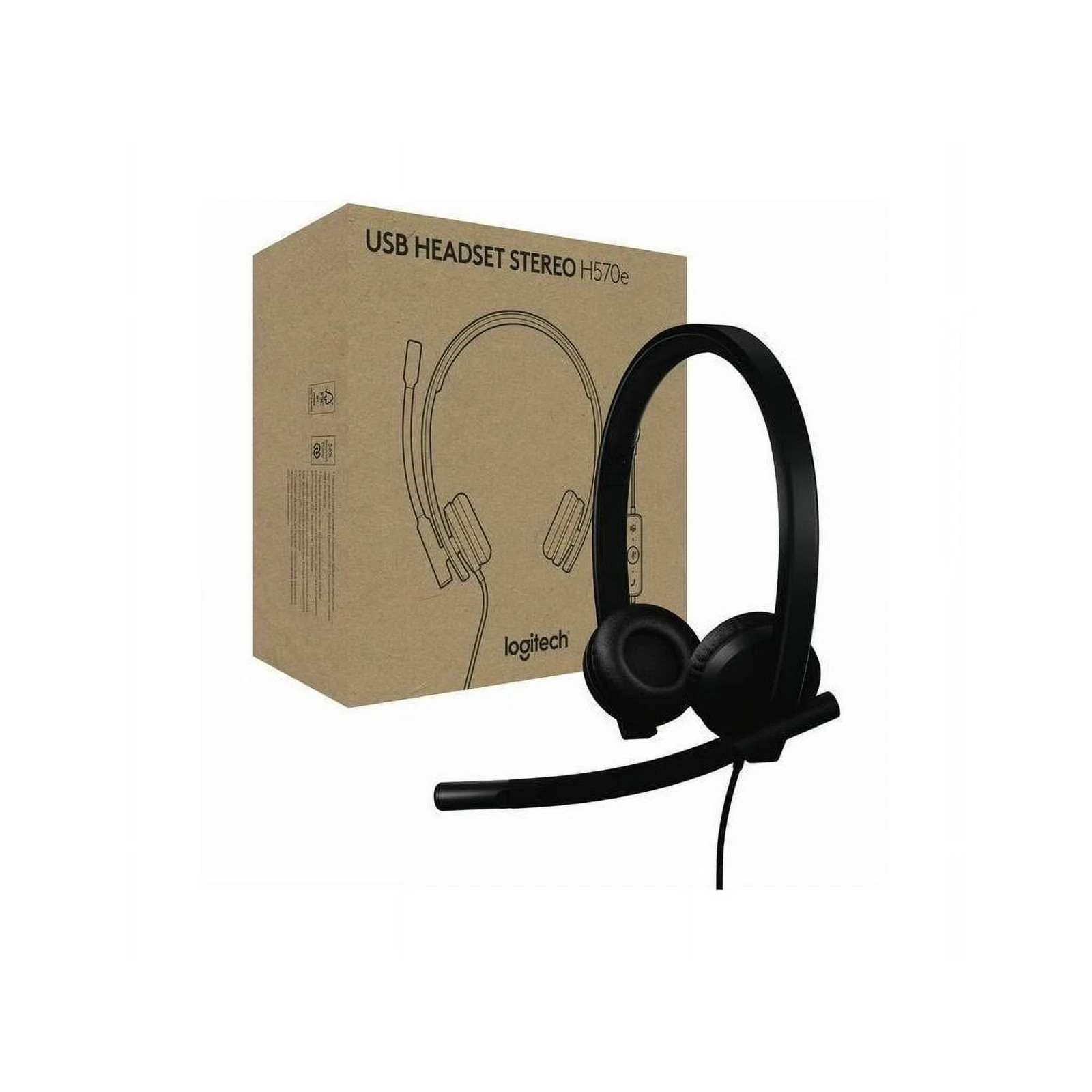 BRAND NEW! Logitech H570e USB Headset with Microphone for PC and Mac