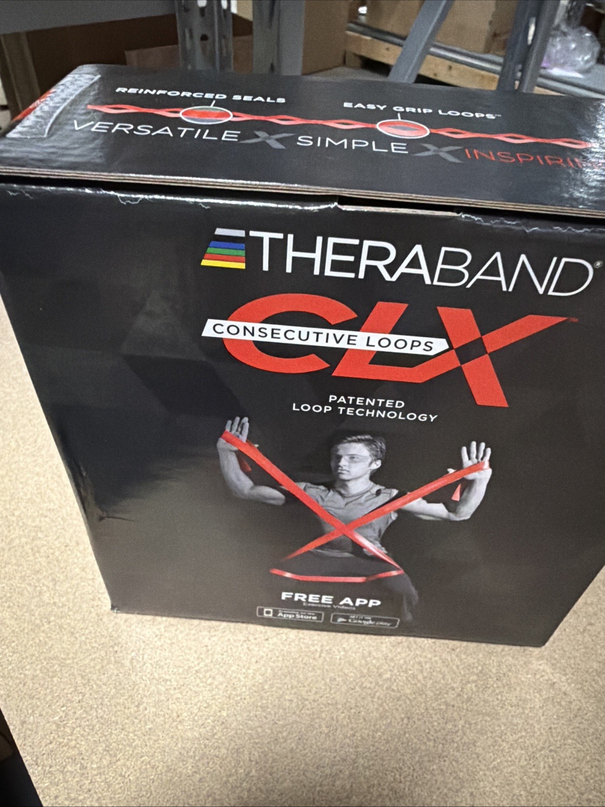 TheraBand Non-Latex CLX Consecutive Loops, 25 Yard Dispenser Box