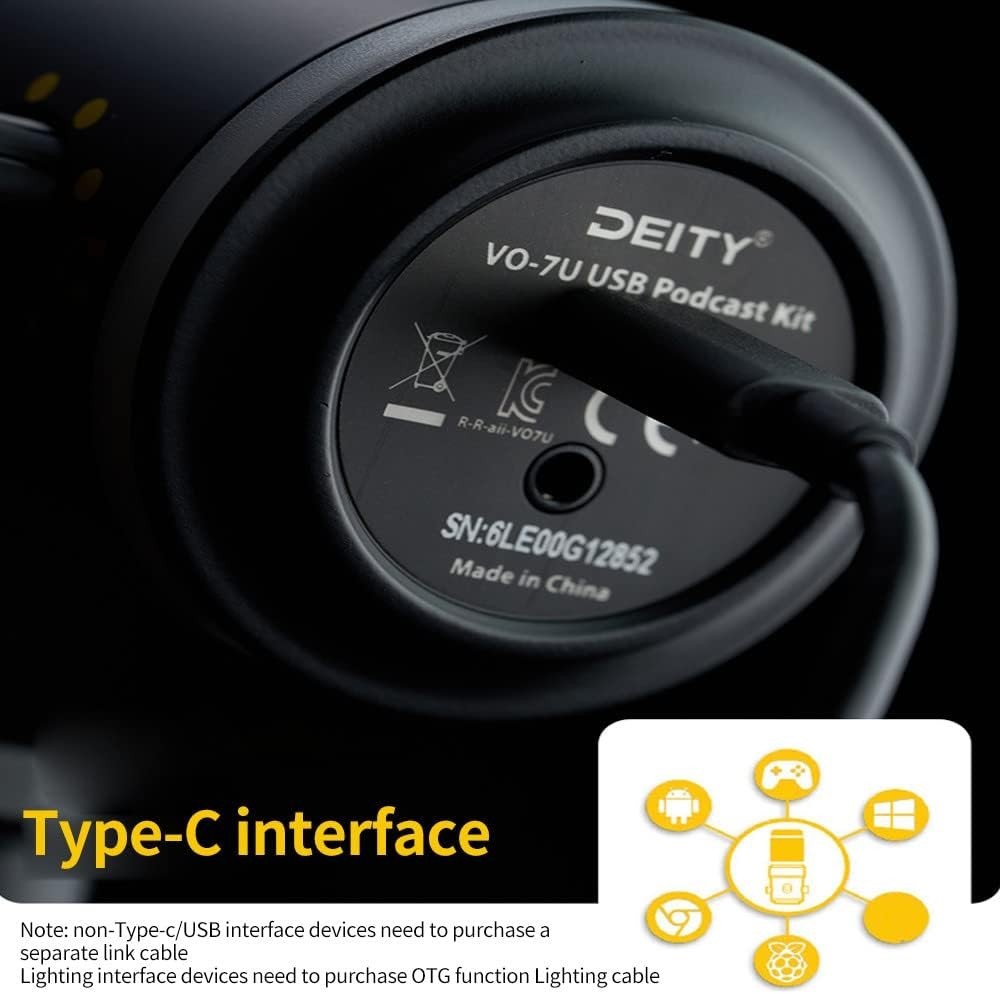 Deity VO-7U USBS Microphone with Boom Arm Kit and RGB Light