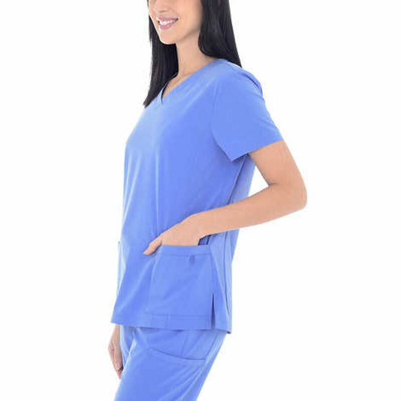 new! BT Supply Co Ladies' women V-Neck Scrub Top blue size XL fast shipping nwt!