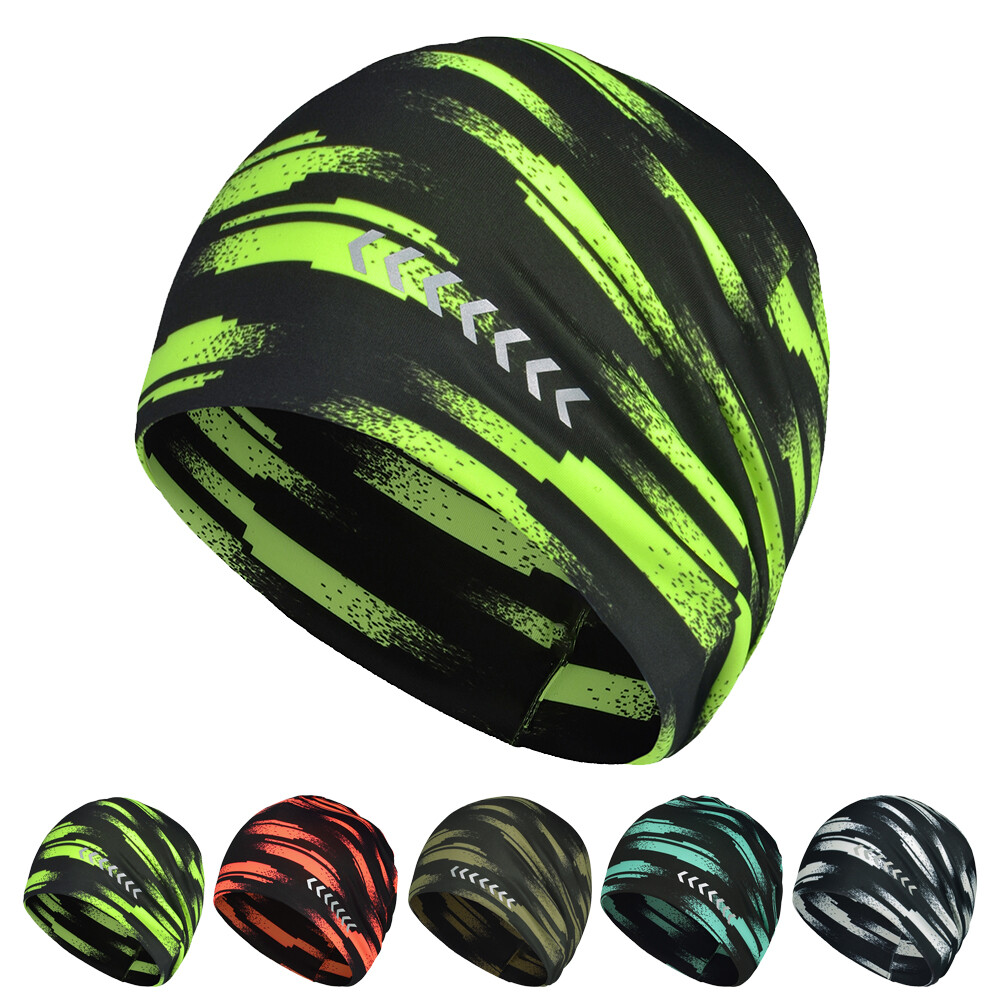 Winter Knint Beanie Hat Reflective Bike Cycling Running Warm Helmet Liner Cap