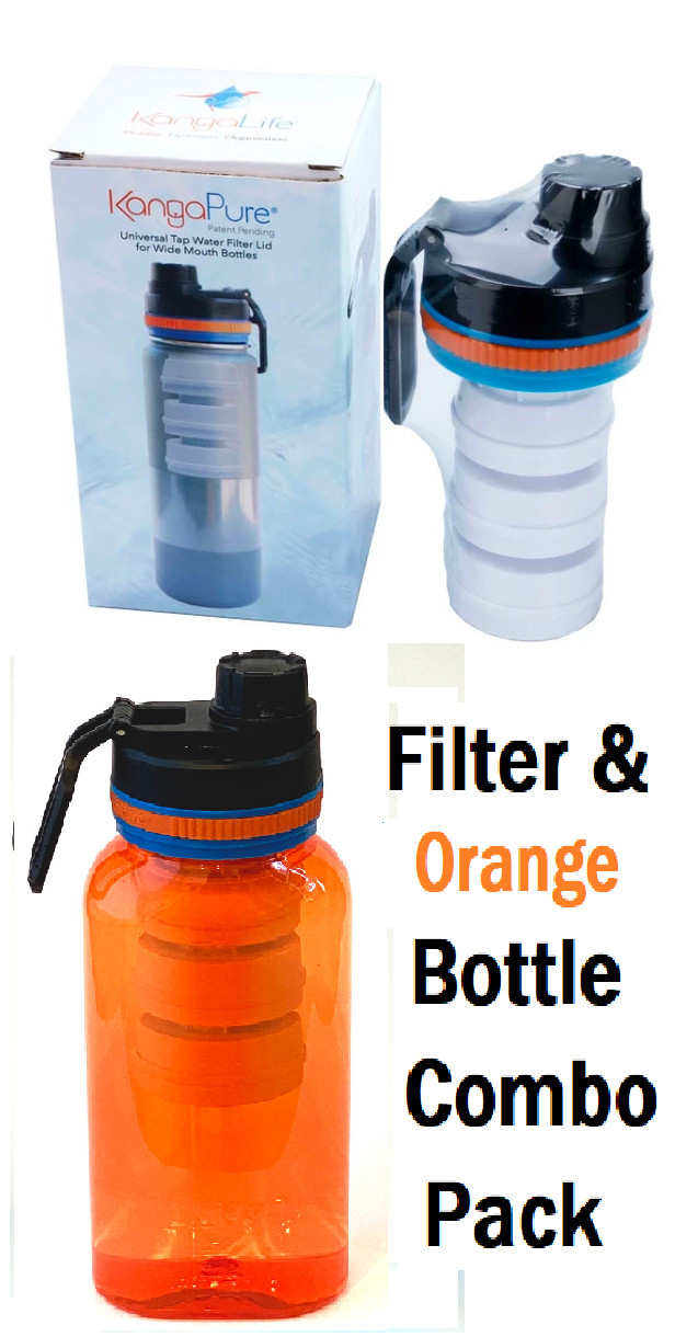 Portable Universal Wide Water Bottle & Filter Hiking Camping Travel Emergency