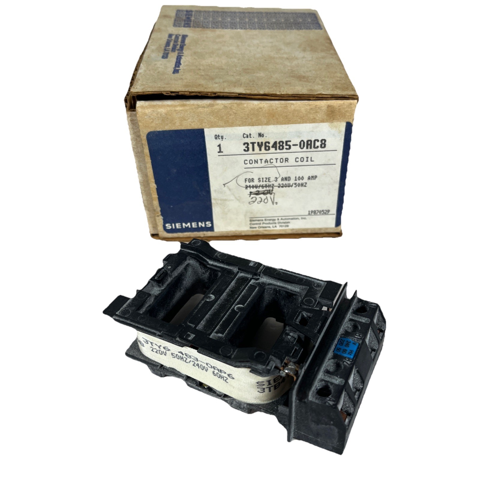 Genuine OEM Siemen Allis 3TY6485-0AC8 Coil 240V/60HZ 220V/50HZ