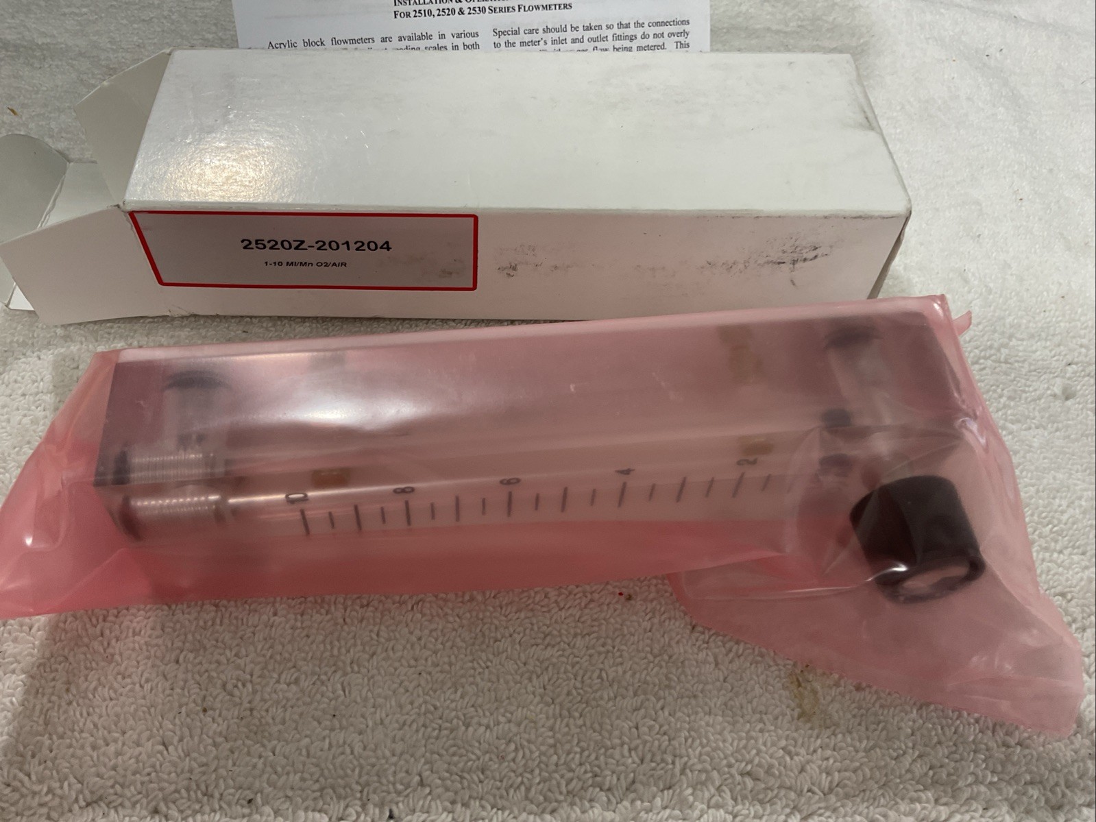 2520 Flowmeter 4-40 GPH LPH Water 1/8" npt port