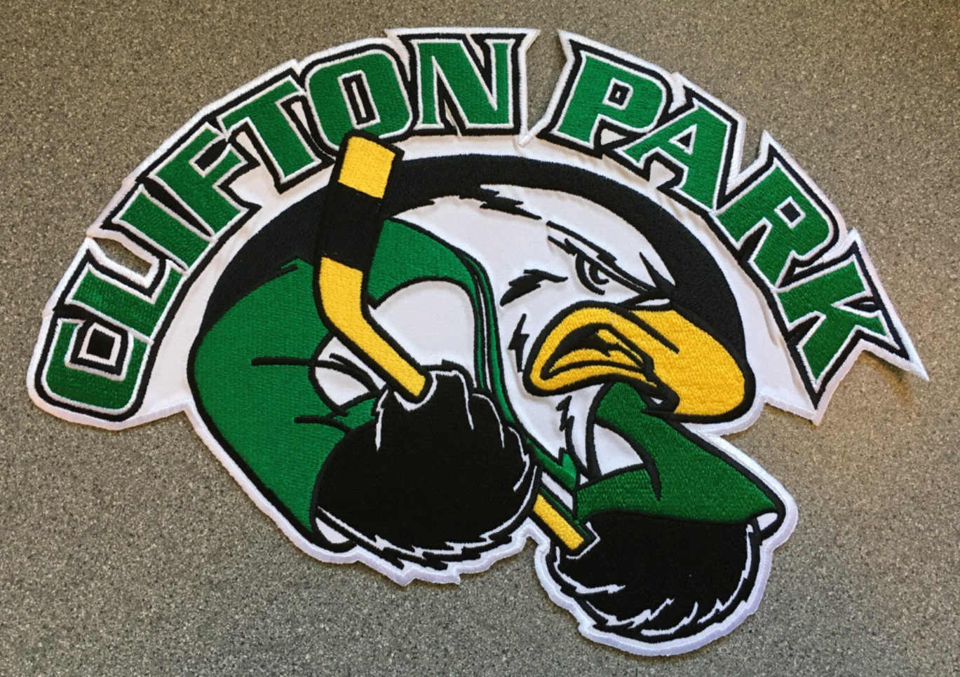 VINTAGE CLIFTON PARK EAGLES NNYSHL HOCKEY TIER I USA JR TEAM VTG HUGE 13" PATCH