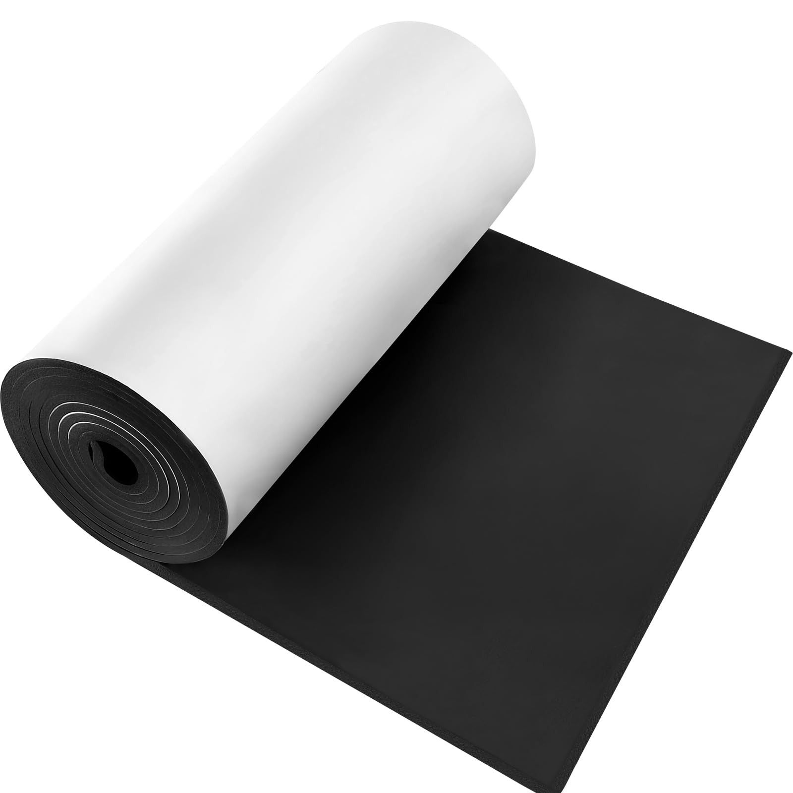 Adhesive Foam Padding Roll Closed Cell Sponge Neoprene 12x59x1/2 inch, Black