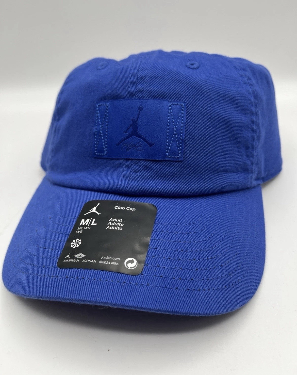 Nike Jordan Club Cap Blue Jumpman Logo Unisex Organic Cotton FD5181-480 Sz M/L