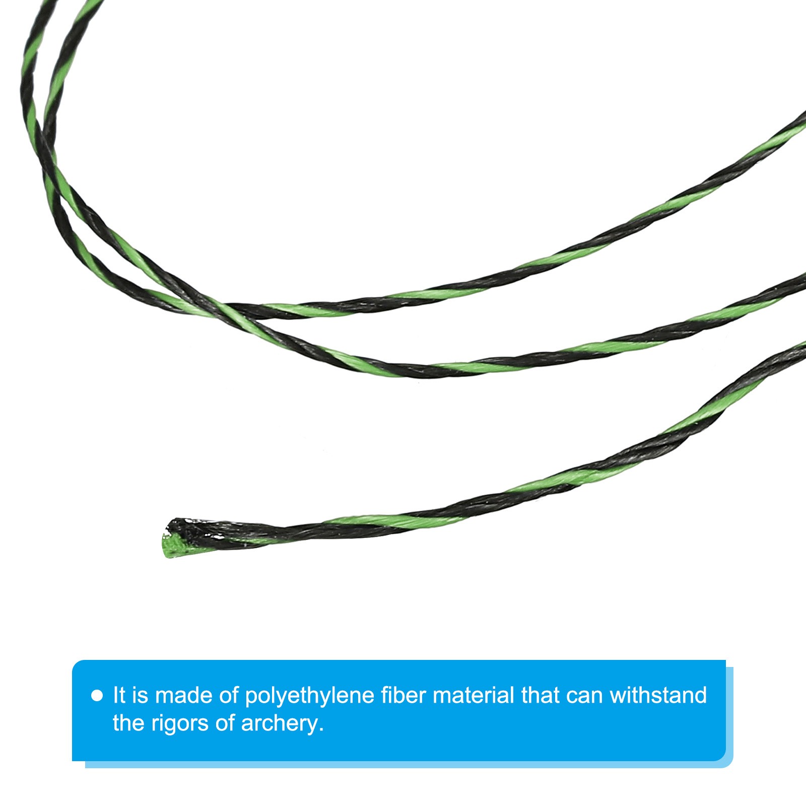 Archery Bow String Serving Thread 0.02" Dia Bowstring Thread Grass Green/Black