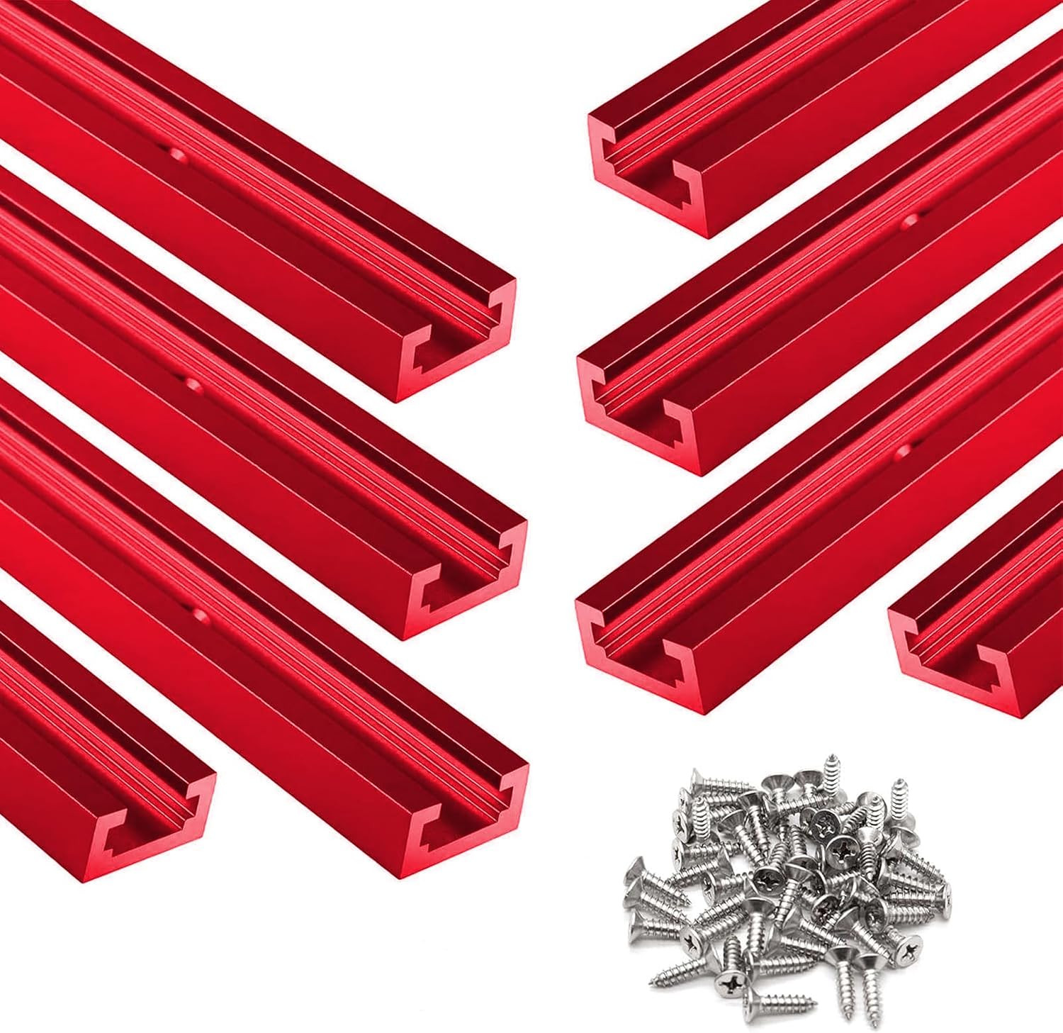T Tracks for Woodworking,8Pcs Aluminum 48 Inch Double Cut Profile Universal