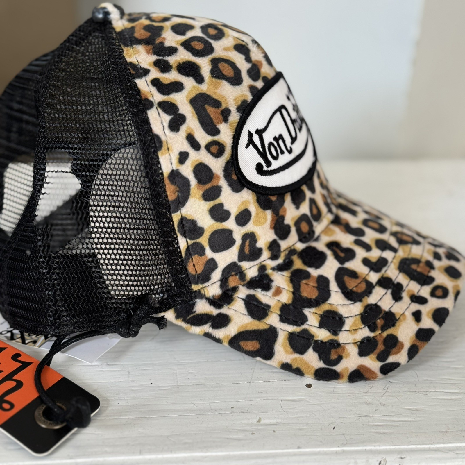 NWT Von Dutch Leopard Print Velvet Trucker Hat - Adjustable Snapback