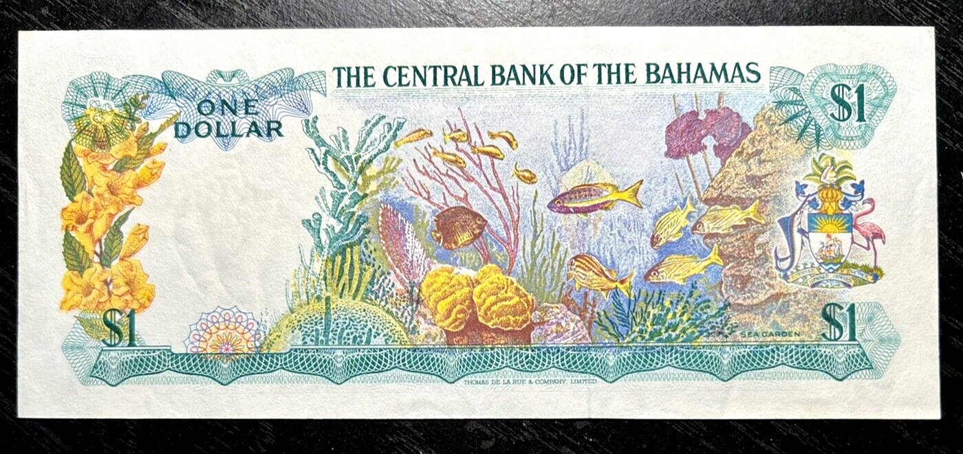 1974 BAHAMAS $1 BANKNOTE - CRISP UNC COND!