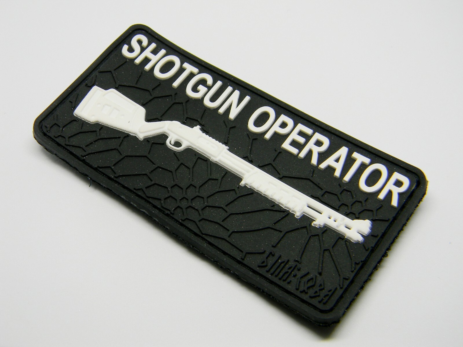 2D pvc rubber tactical morale military army patch “Shotgun operator” bk/wh