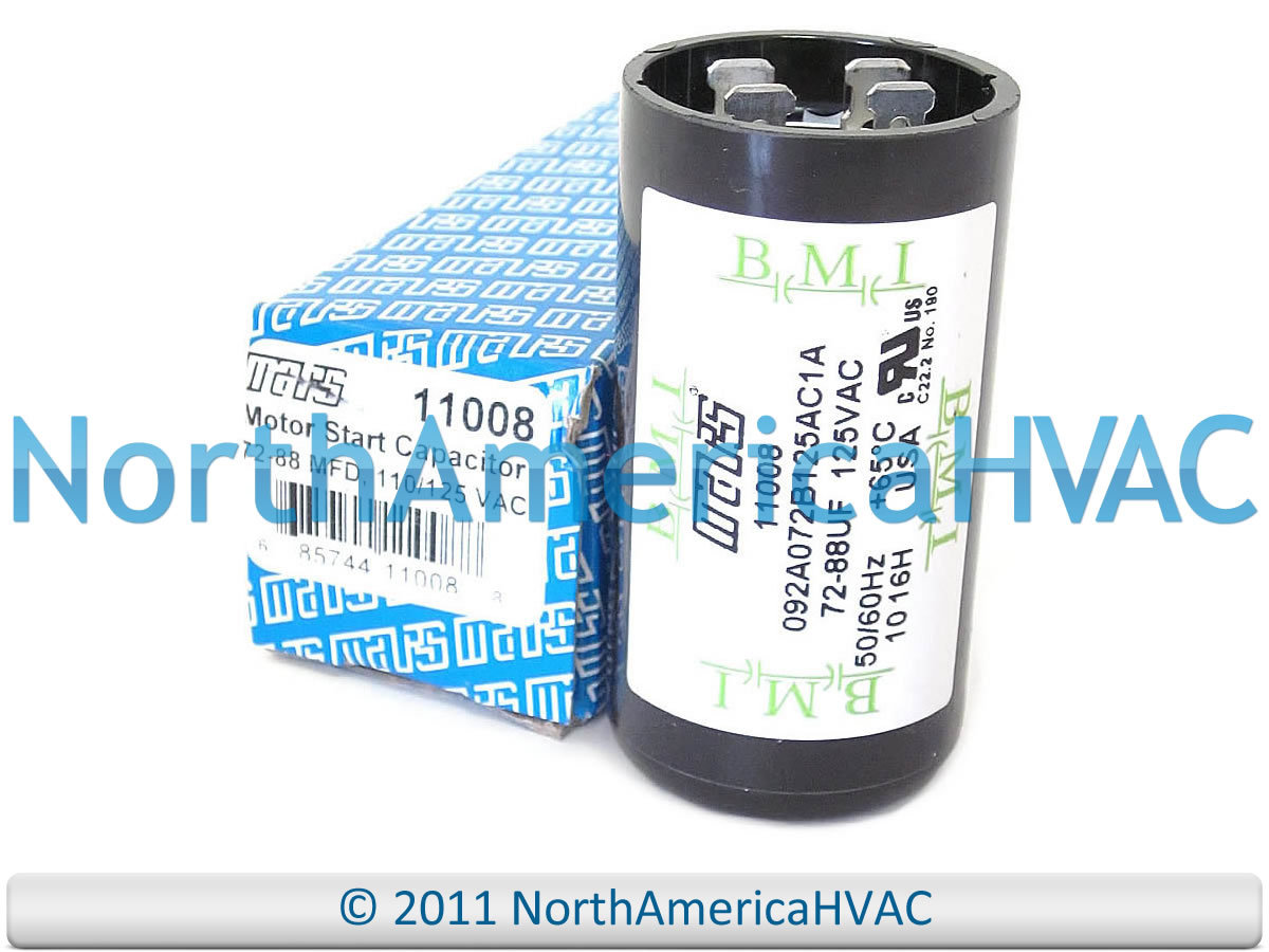 Motor Start Capacitor 72-88 MFD 110-125VAC MARS 11008