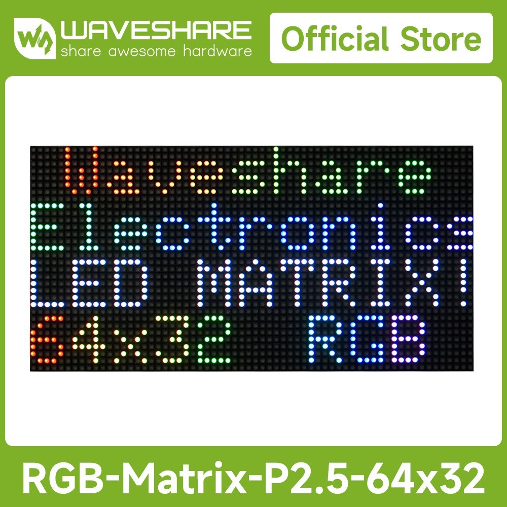 RGB Full-Color LED Matrix Panel 2.5mm Pitch 64x32 Pixels Waveshare
