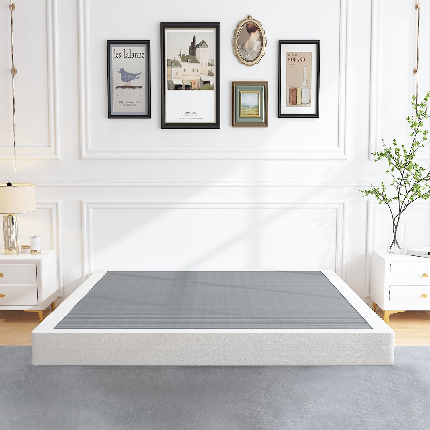 5 Inch Heavy Duty Metal Box Spring Mattress Foundation 3000lbs Max Weight Cap...
