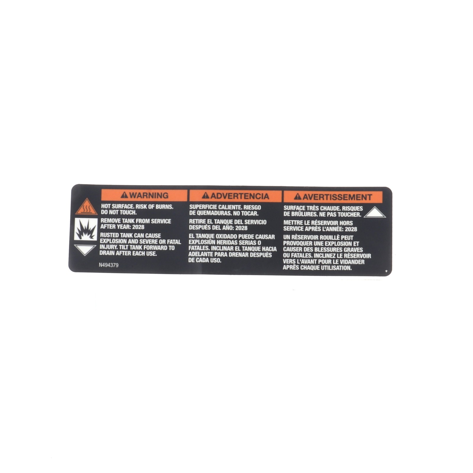 New Black & Decker OEM N494379 N375620 Air Compressor Label C2002