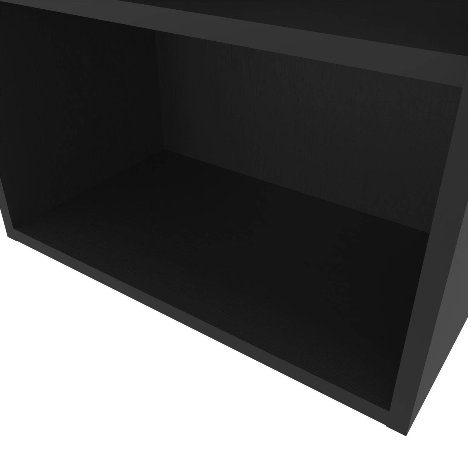 Guadalupe Wall Cabinet in Melamine with Open Storage, Black