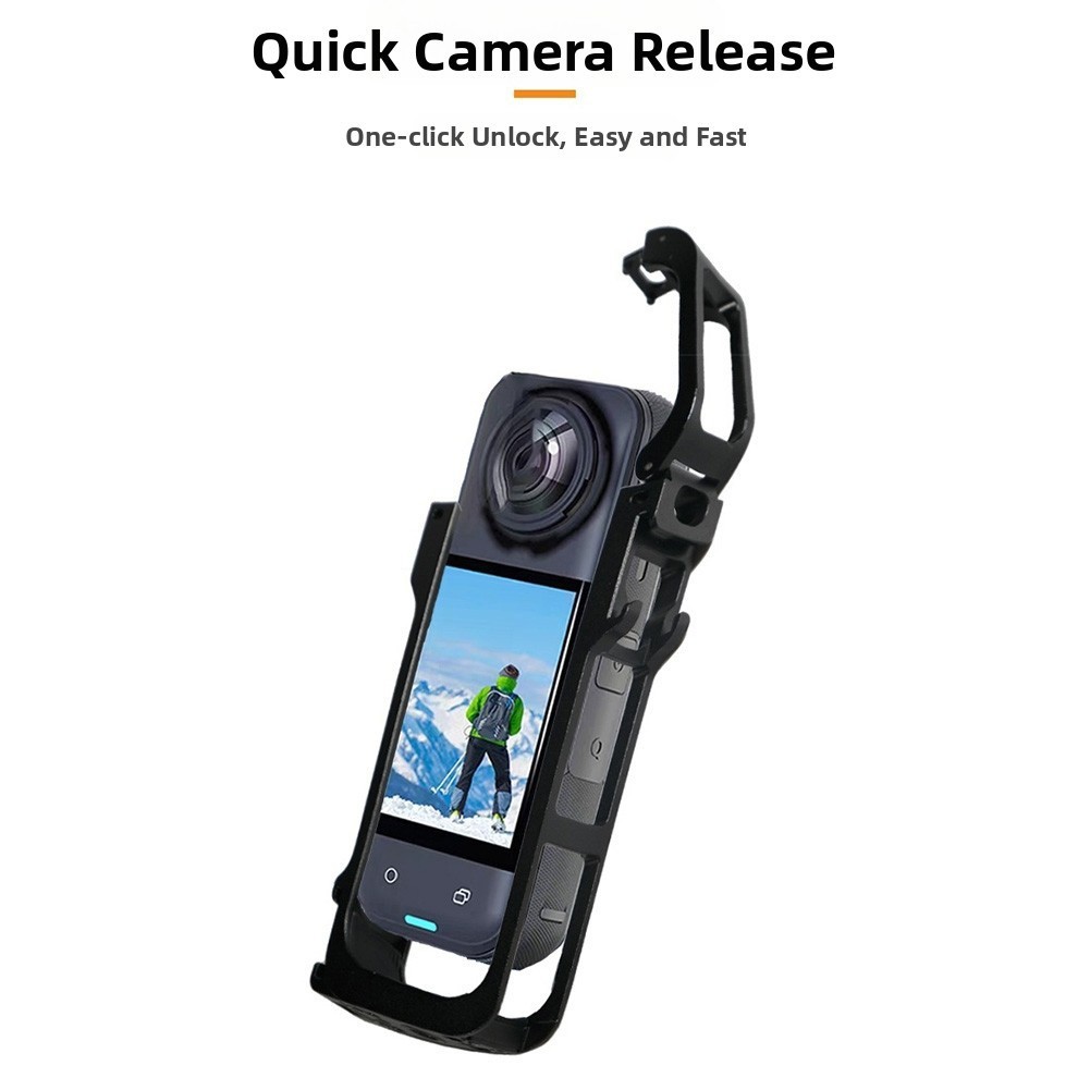 Sturdy Aluminum Alloy Expansion Frame for Insta360 X4 Air Camera Black White