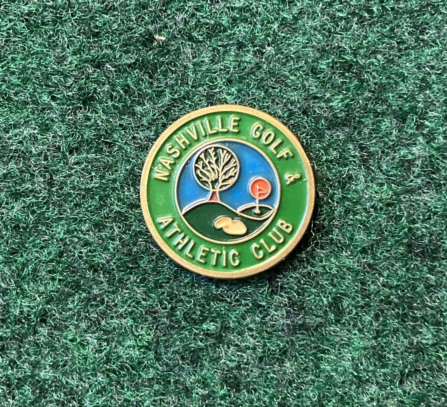 NASHVILLE GOLF & ATHLETIC CLUB GOLF BALL MARKER - 1" - METAL