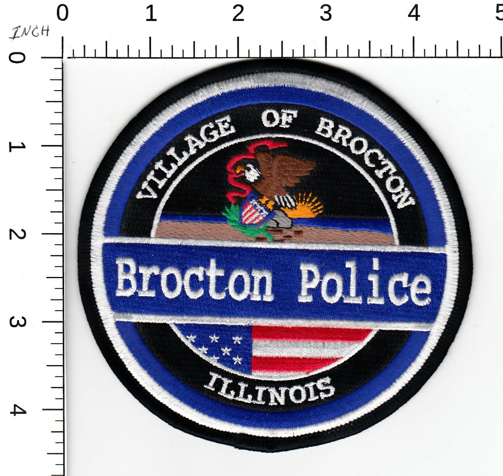 BROCTON ILLINOIS ( SMALL DEPT IN EDGAR COUNTY ) POLICE EMBROIDERED PATCH