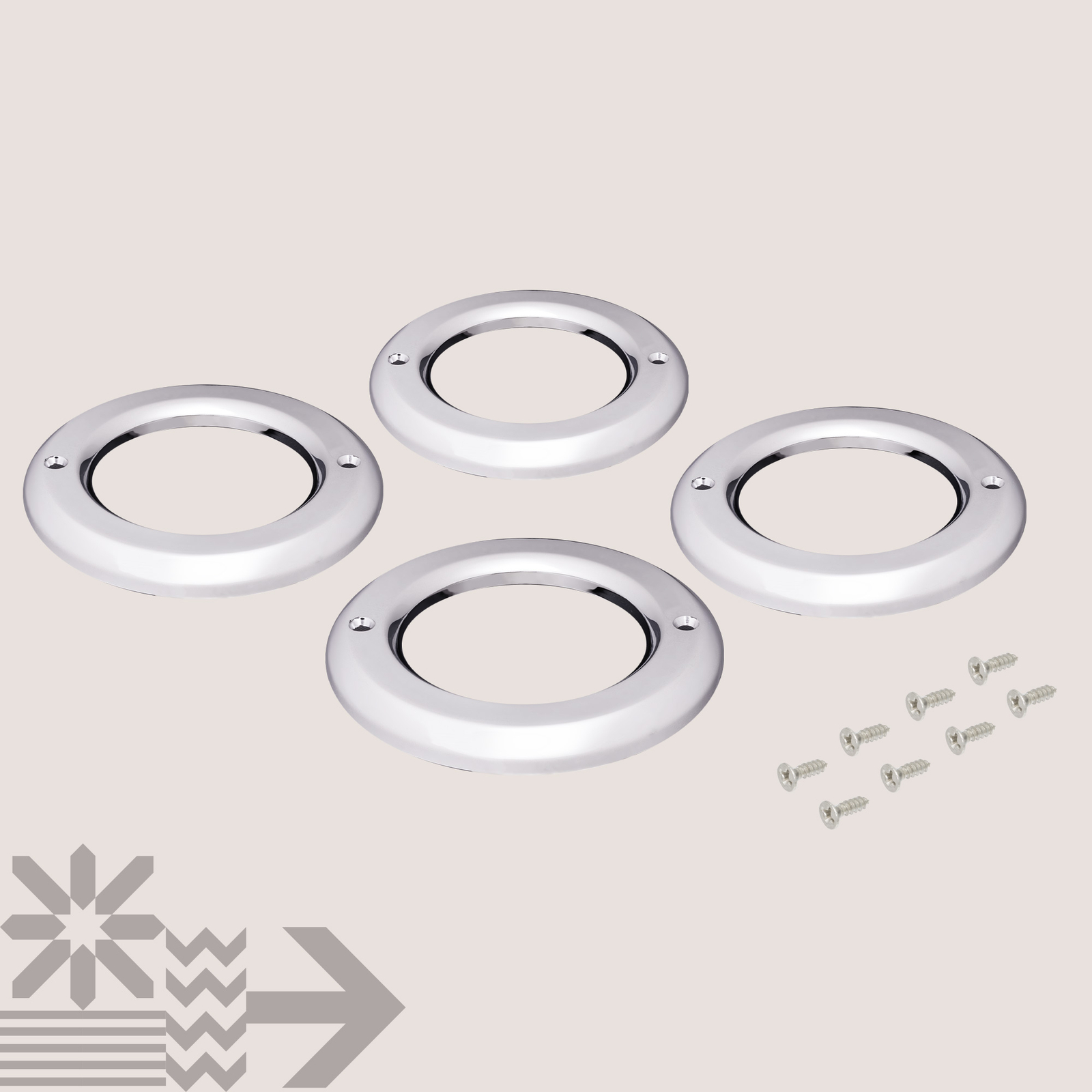 4pc 2.5 inch Round LED Marker Light Chrome Bezel