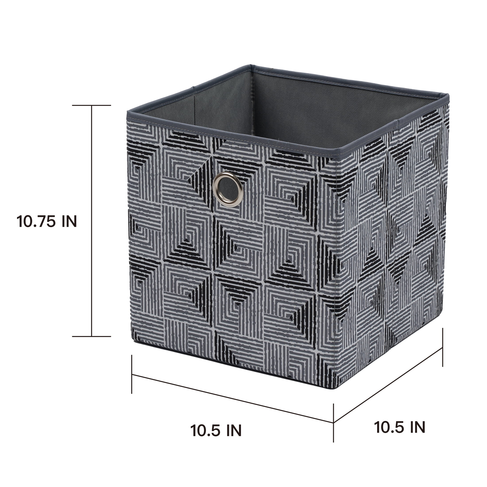 Collapsible Fabric Cube Storage Bins (10.5" x 10.5"), 4 Pack, Black