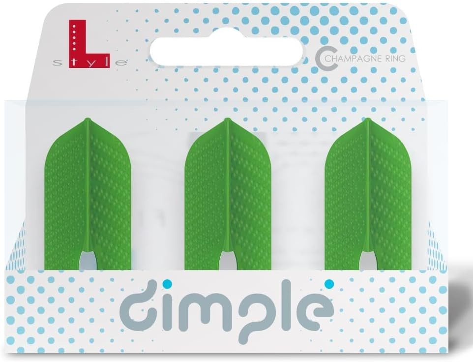 L6 Slim Dart Flights - PRO Dimple - Lime Green - 2 Sets 6 Flights