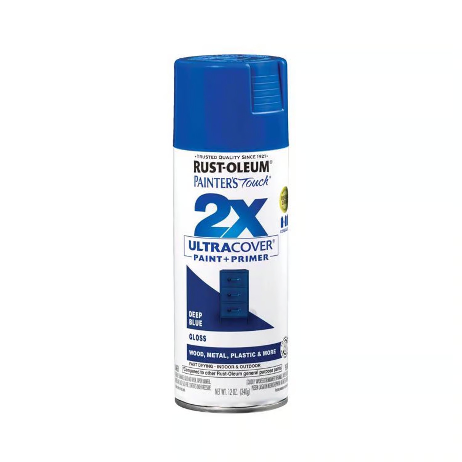 Rust-Oleum General Purpose Spray Paint + Primer, Deep Blue, Gloss, 12 Oz, 6 Cans