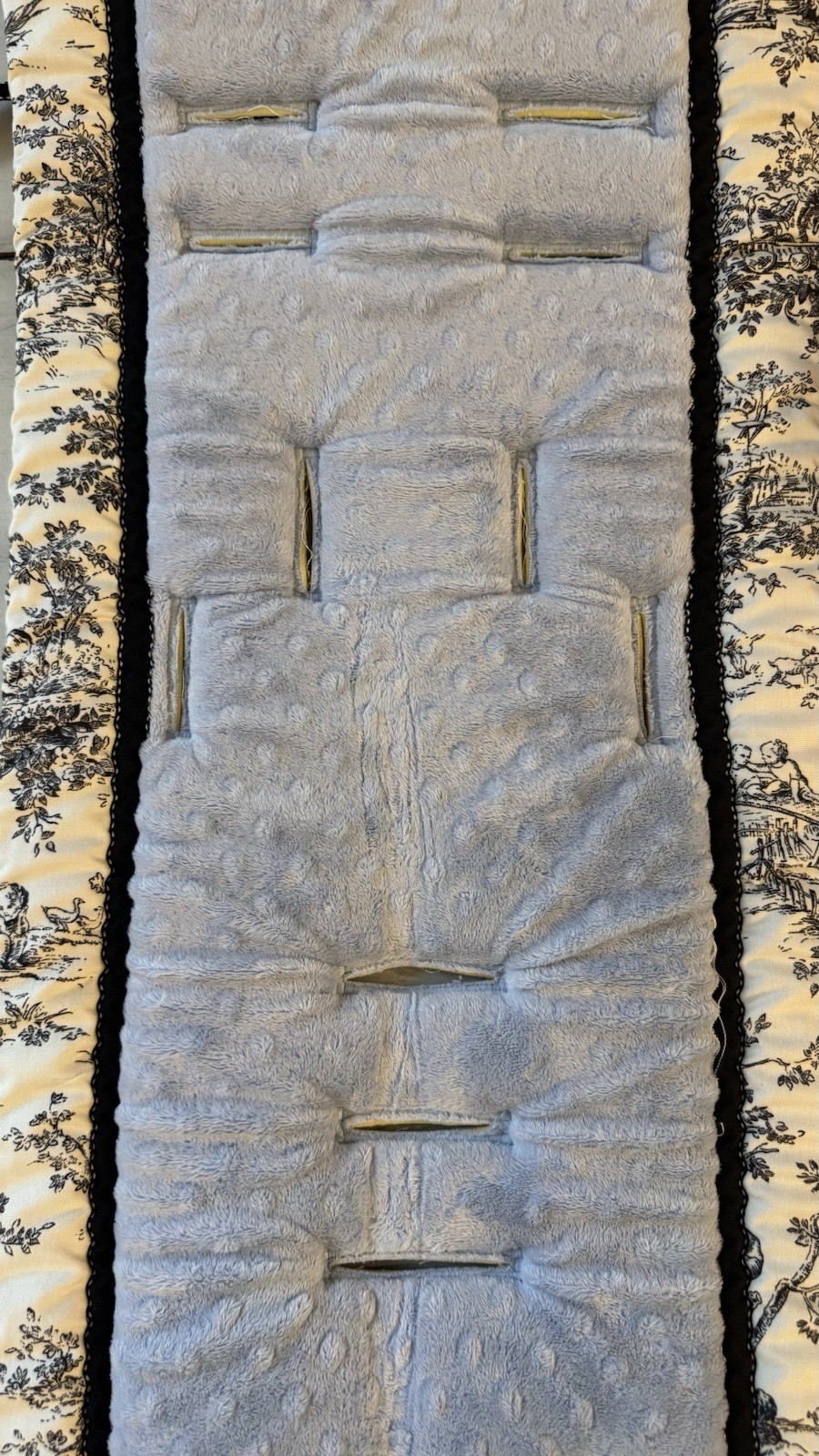 Boutique, Stroller Liner, Baby Blue Reversible, Thick Padding Adjustable