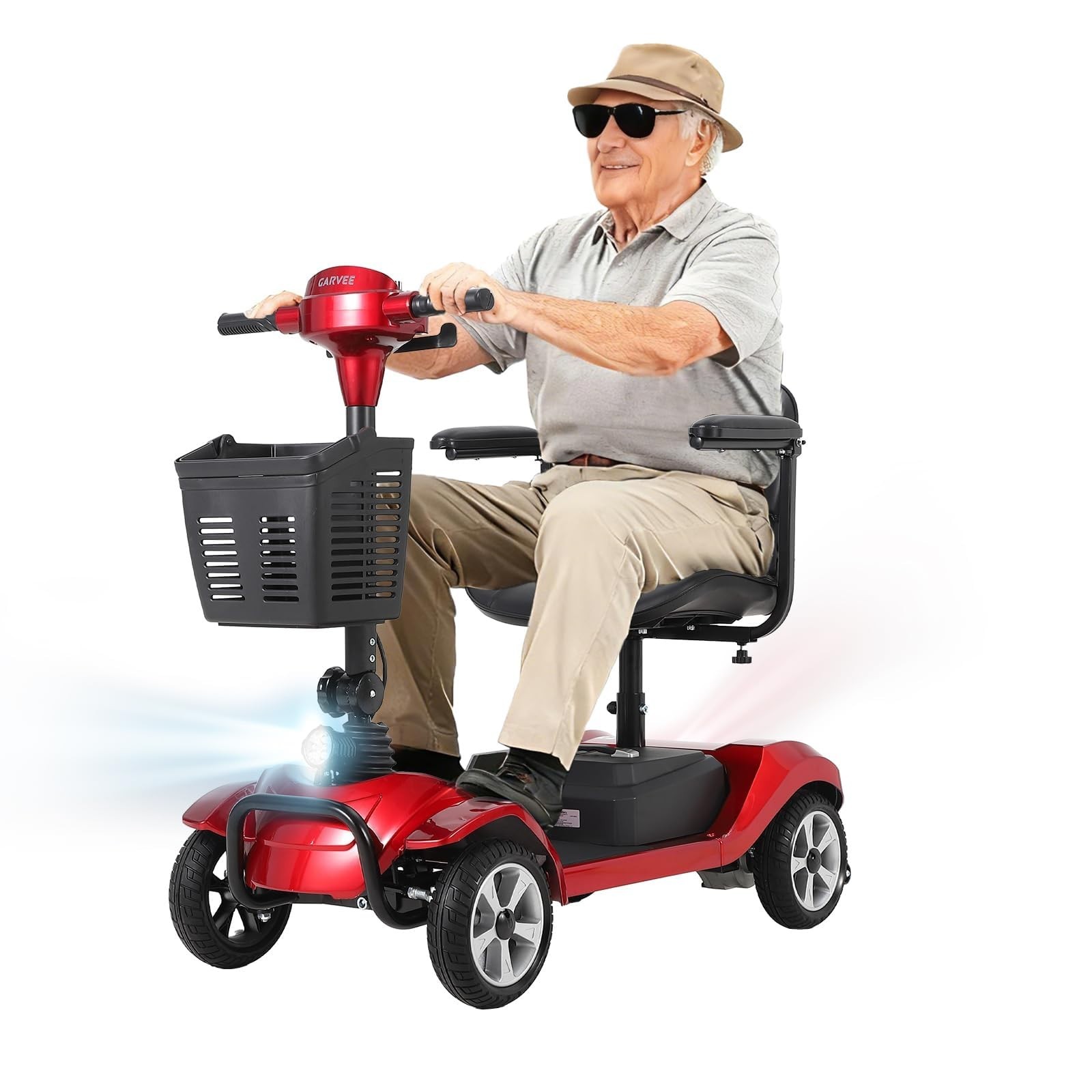 330LBS Foldable 4 Wheel Mobility Scooter for Seniors Lightweight 20 Miles 350W