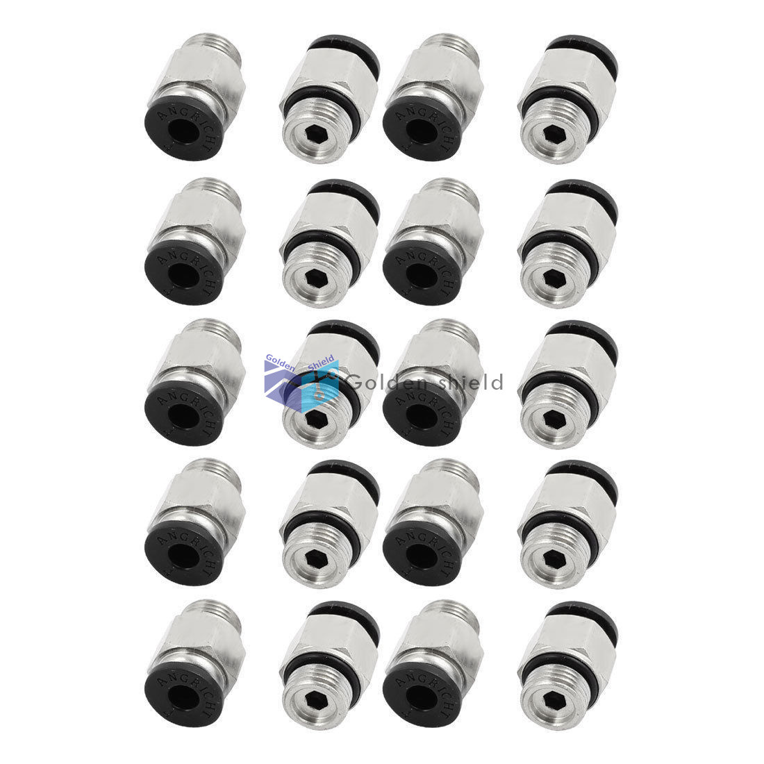 20 Pcs 1/8" PT Male Thread 4mm Push In Joint PneumaticConnectorQuick Fittings