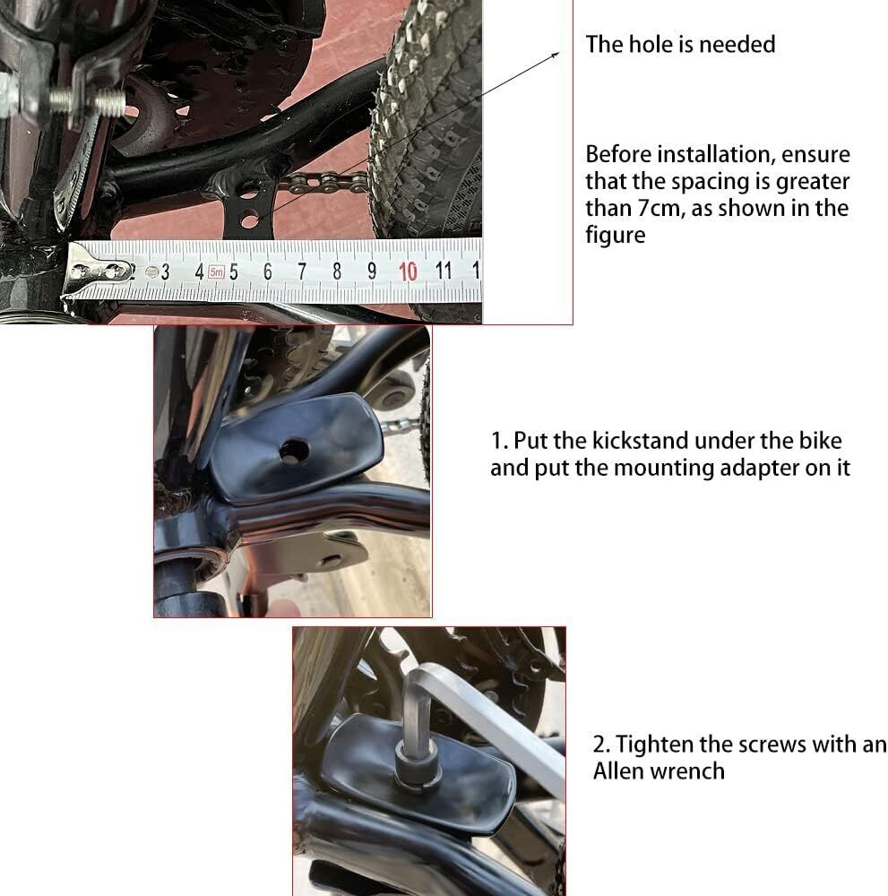 Bicycle Double Leg Side Stand Kick Kickstand Bike Support Spring Center Black US