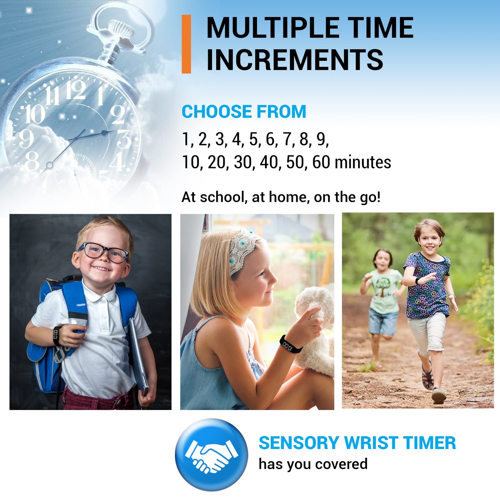 Sensory Wrist Timer for , Teachers, Students, Simple Reminder with Silent Ala...
