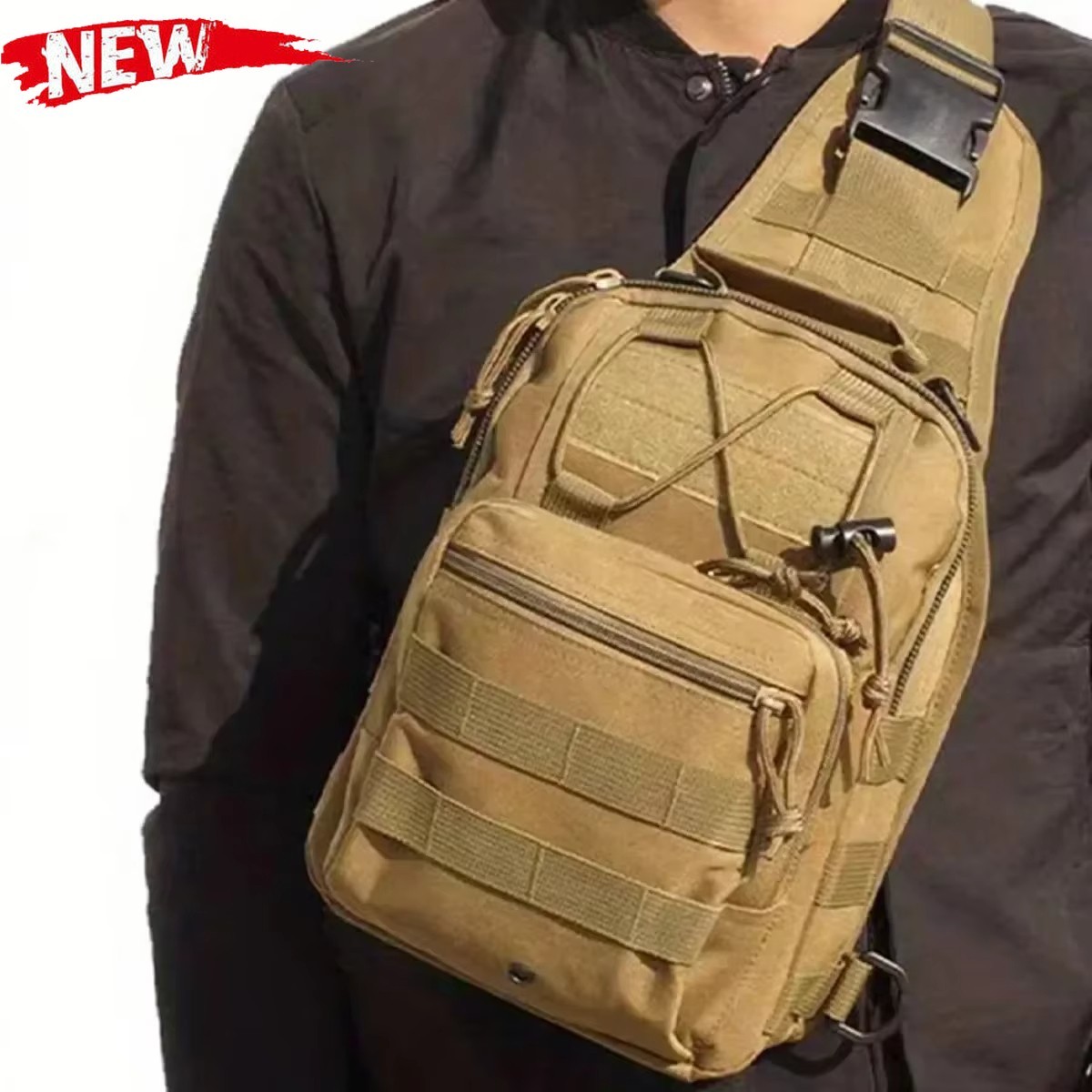 Mens Backpack Tactical Sling Shoulder Bag Molle Travel Chest Pack Outdoor Hiking