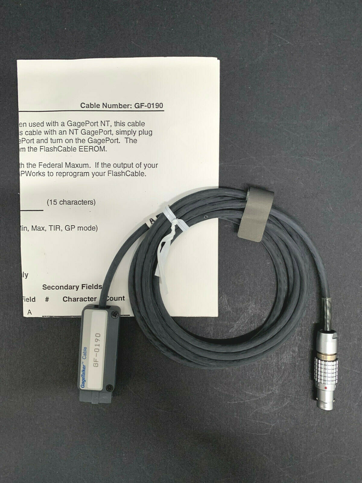 GageTalker GF-0190 Cable FEDERAL MAXUM - New