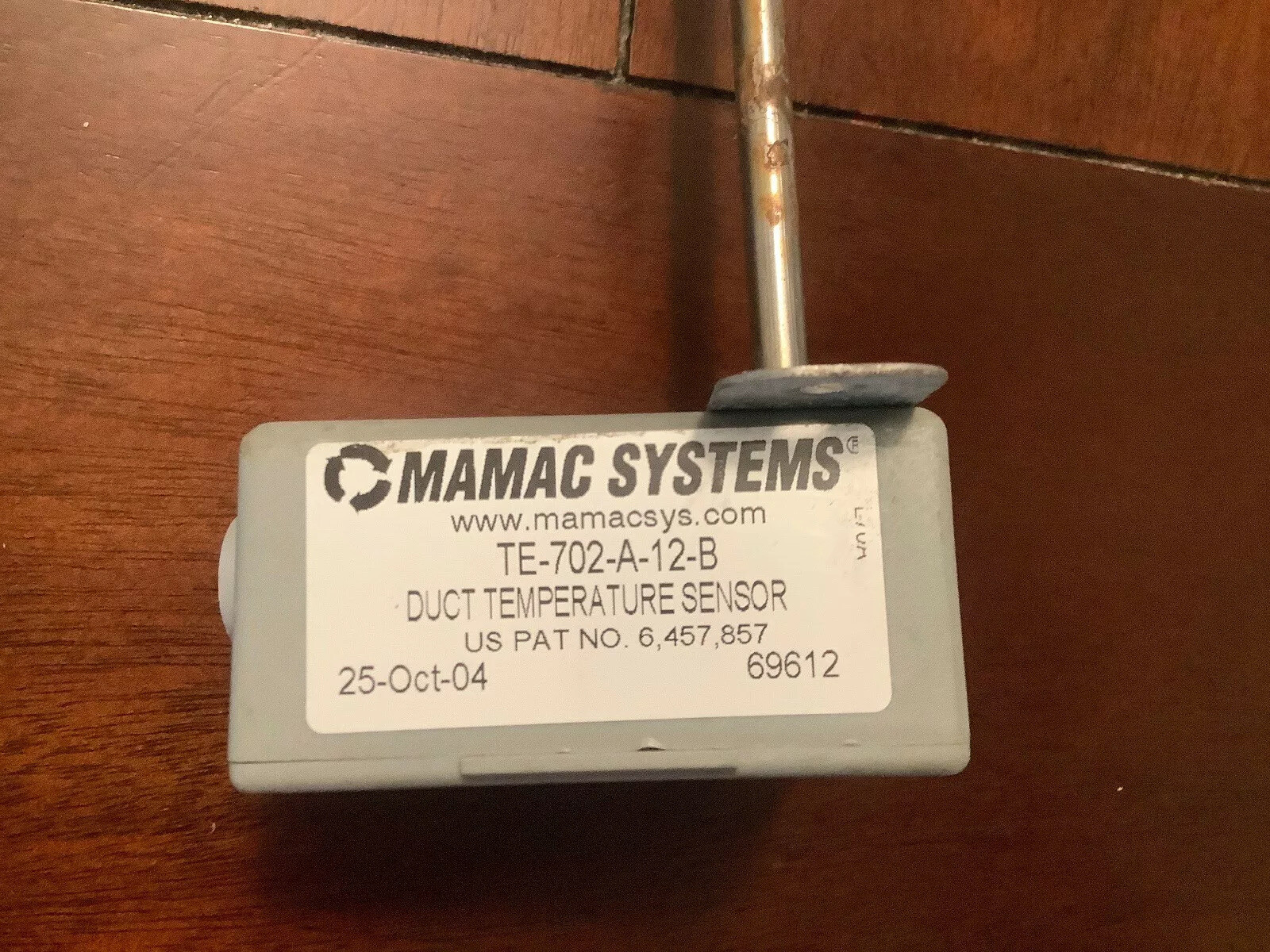 Mamac Systems TE-702-A-12-B Duct Temperature Sensor, Probe Length 6"