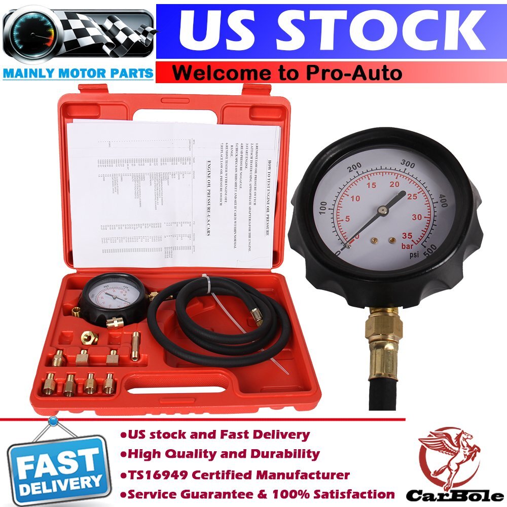 Auto Transmission Oil Pressure Tester Gauge Engine Diagnostic Test Kit 500PSI US
