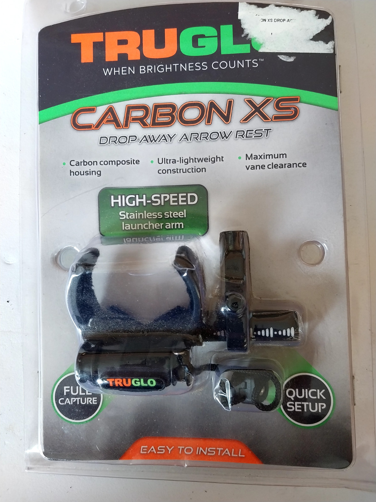 NEW TRUGLO TG625B CARBON XS DROP AWAY ARROW REST RH BLACK