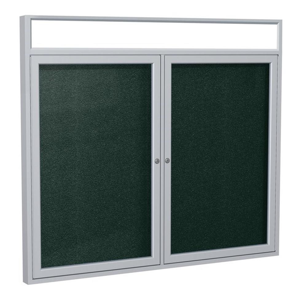 Ghent's Vinyl 48" x 60" 2 Door Enclosed Bulletin Board in Ebony Brown