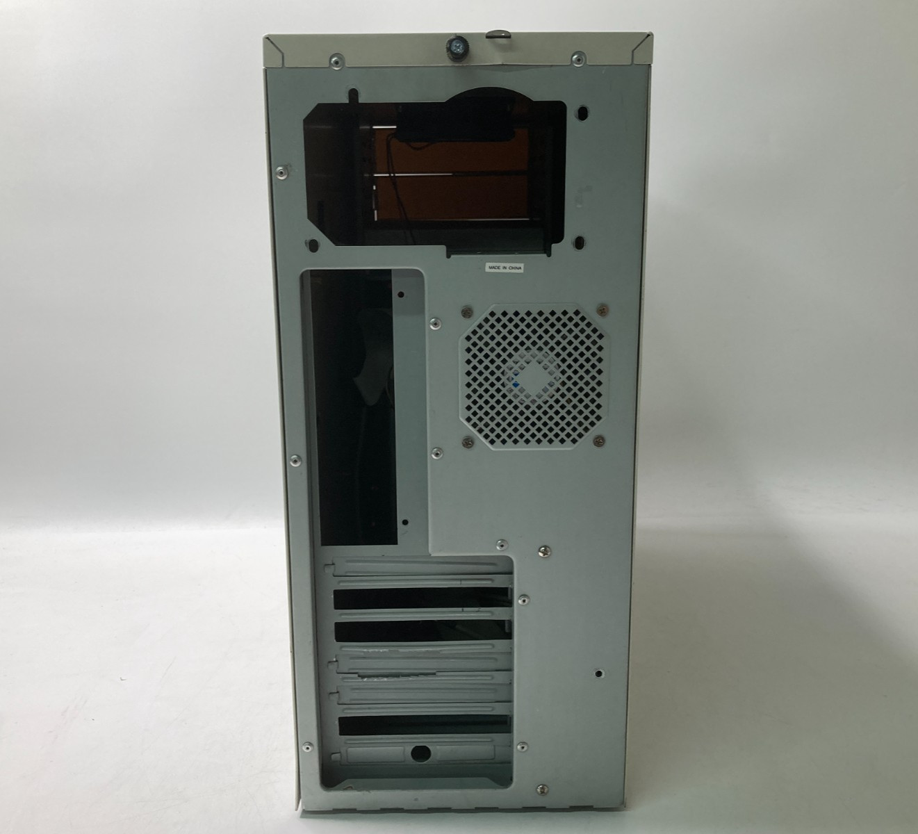 Vintage White & Blue PC Case w/ CD Rom & Floppy Drive