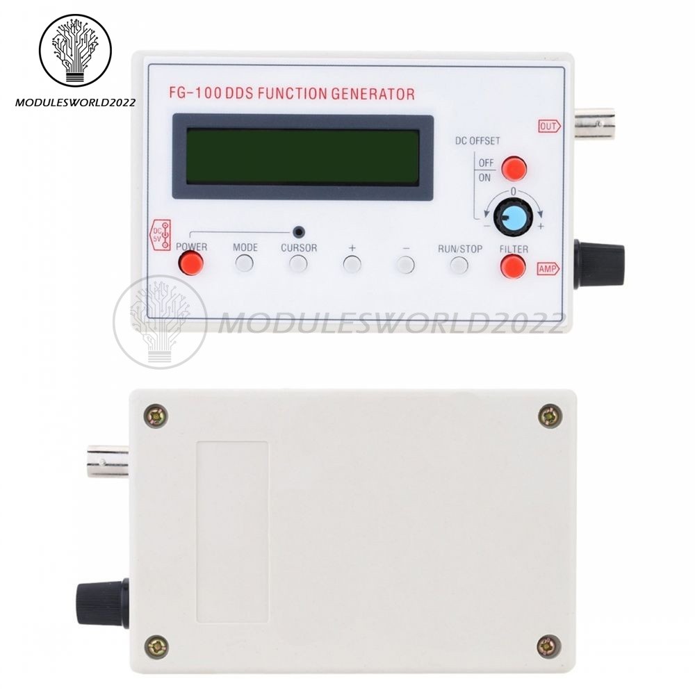 DDS Function Signal Generator Module 1HZ-500KHz Sine + Square Wave + Case FG-100