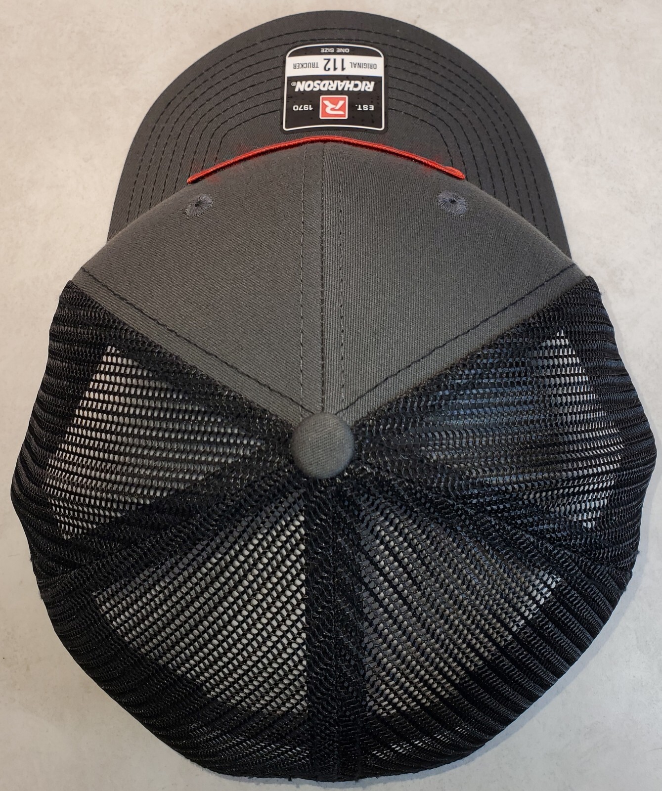 Bush Hog Patch on Richardson 112 Trucker Hat Snapback Charcoal/Black