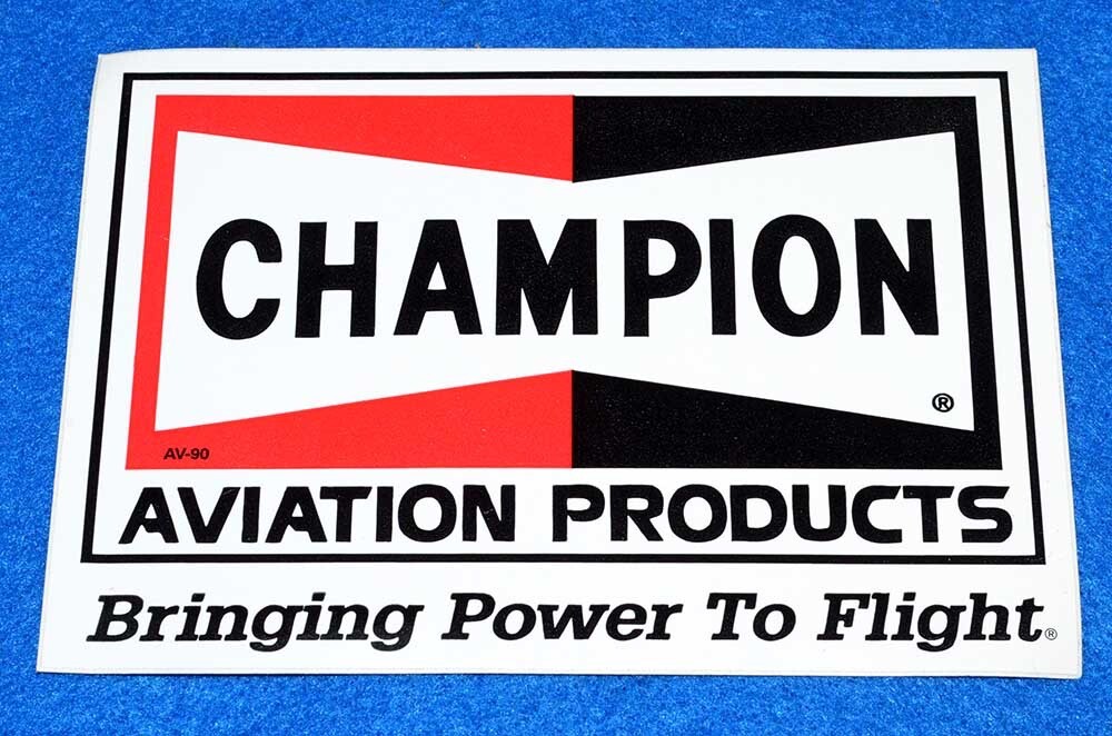 Vintage Champion Aviation Products Decal Sticker - "Bringing Power to Flight"