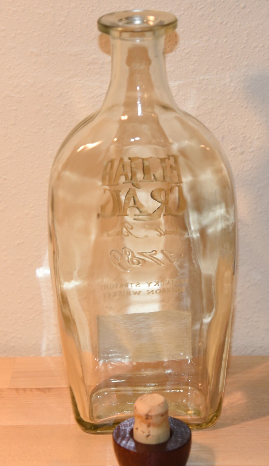Elijah Craig Small Batch 94 Bourbon Whiskey Bottle - Empty 750 ml Wood Stopper