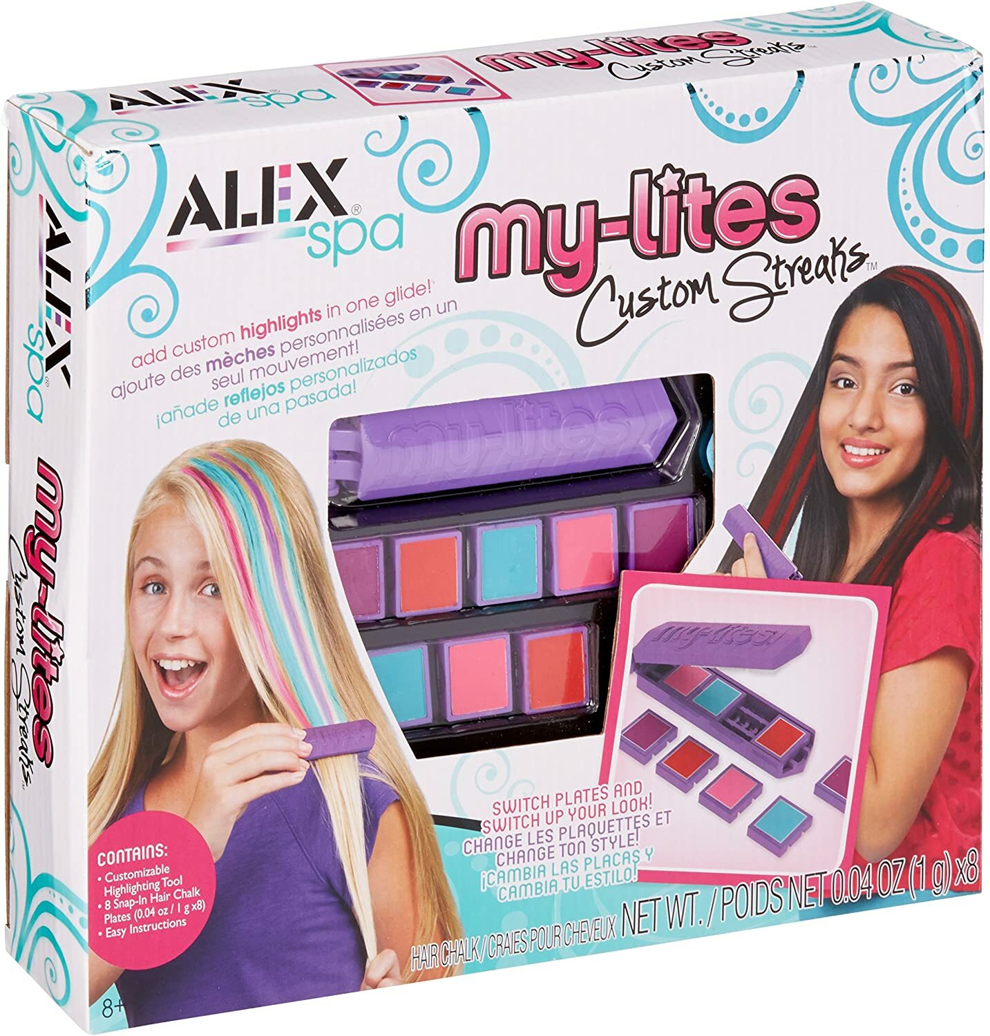 Alex Spa Hair Chalk Salon Gift Hair Color Streak Activity Teen Game Kit My Lites