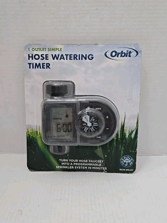Orbit 1 Outlet Simple Hose Faucet Timer Model 56619 Sprinkler New