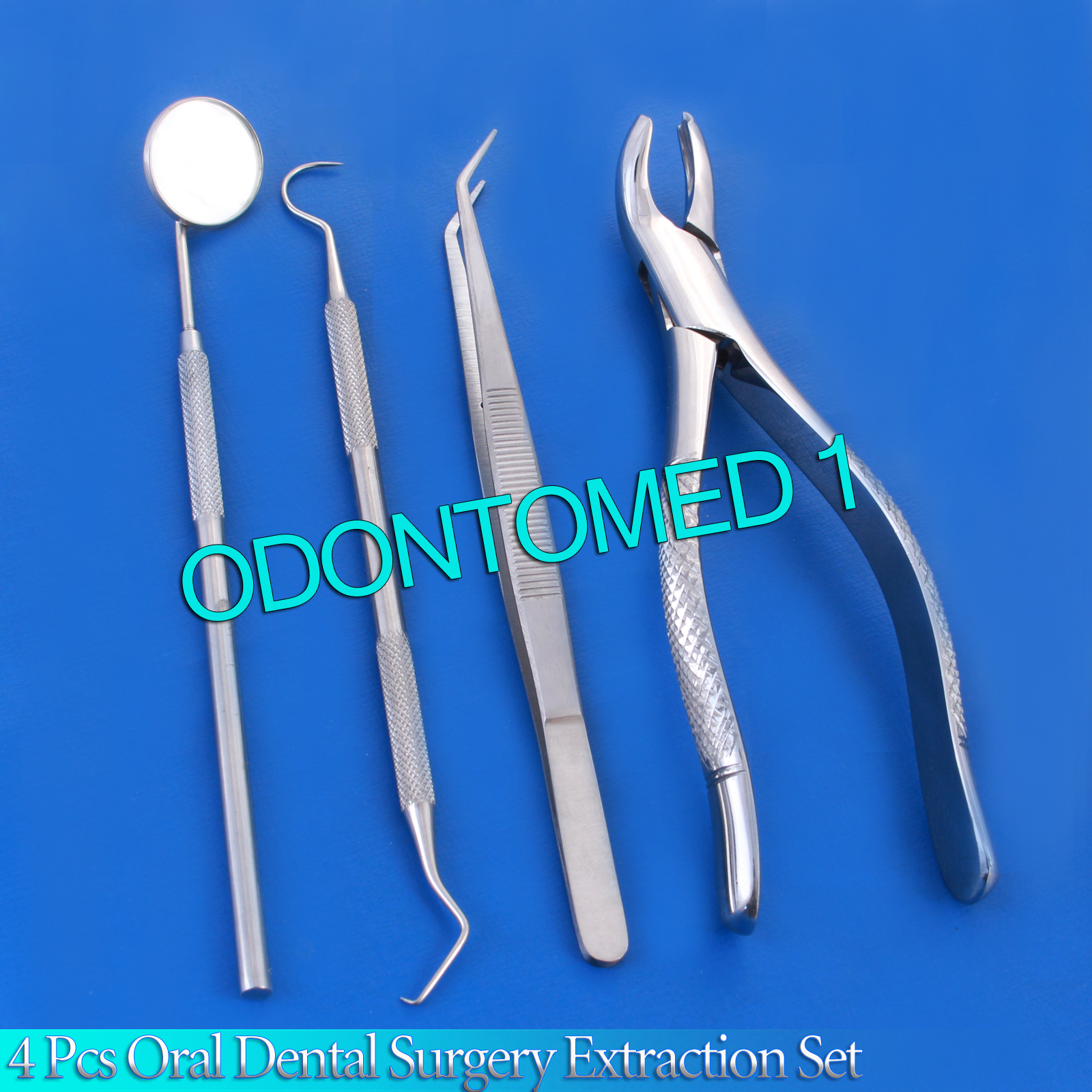 SET OF 4 PCS ORAL DENTAL SURGERY EXTRACTION KIT WITH EXTRACTING FORCEPS #21
